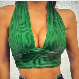 SHEIN Set of 2 Solid Color Short Halter Backless Crop Tops Size S